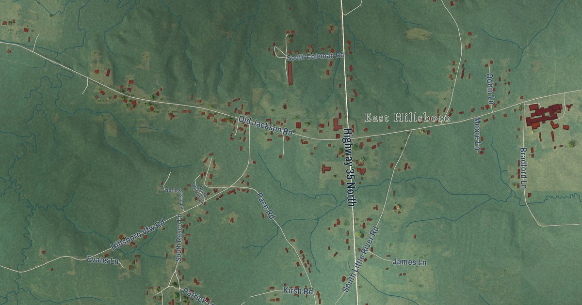 Map of Hillsboro, Mississippi in 2026