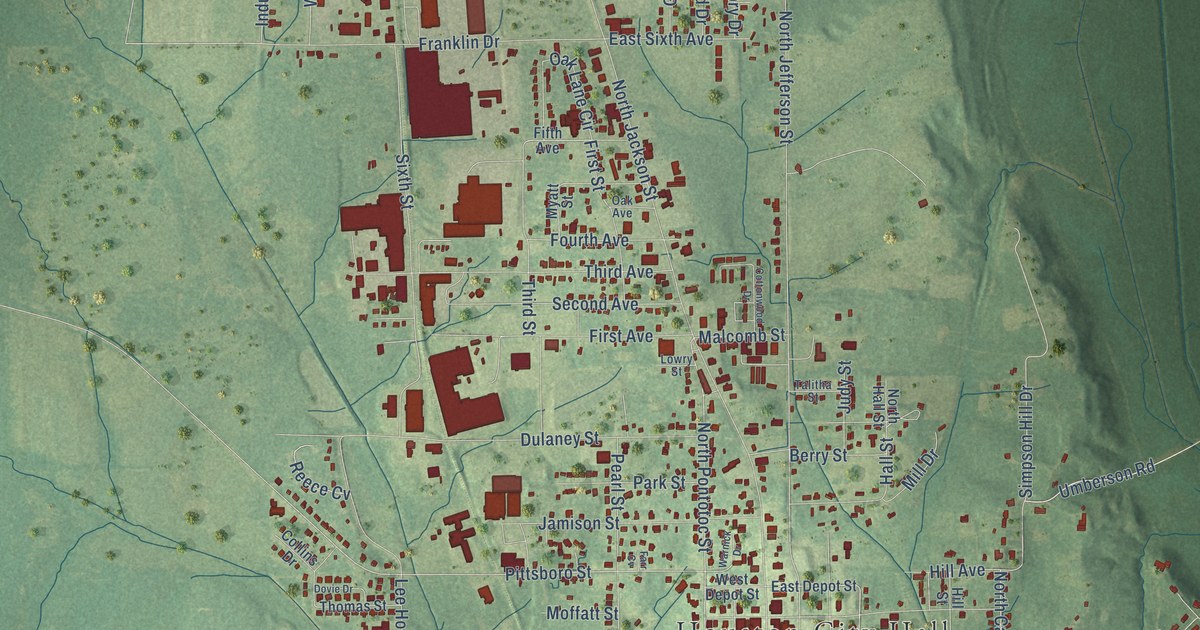 Map of Houston, Mississippi in 2026