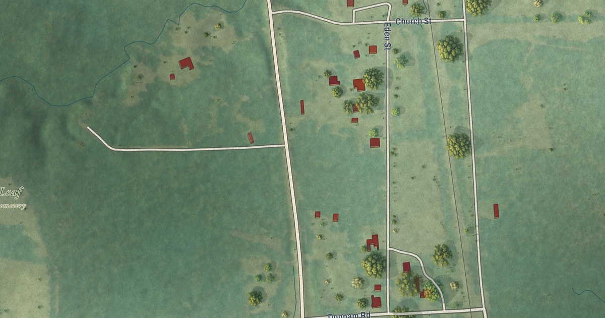 Map of Leaf, Mississippi in 2026