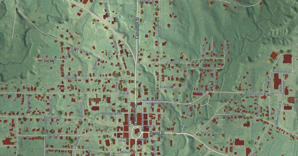 Map of Lexington, Mississippi in 2026