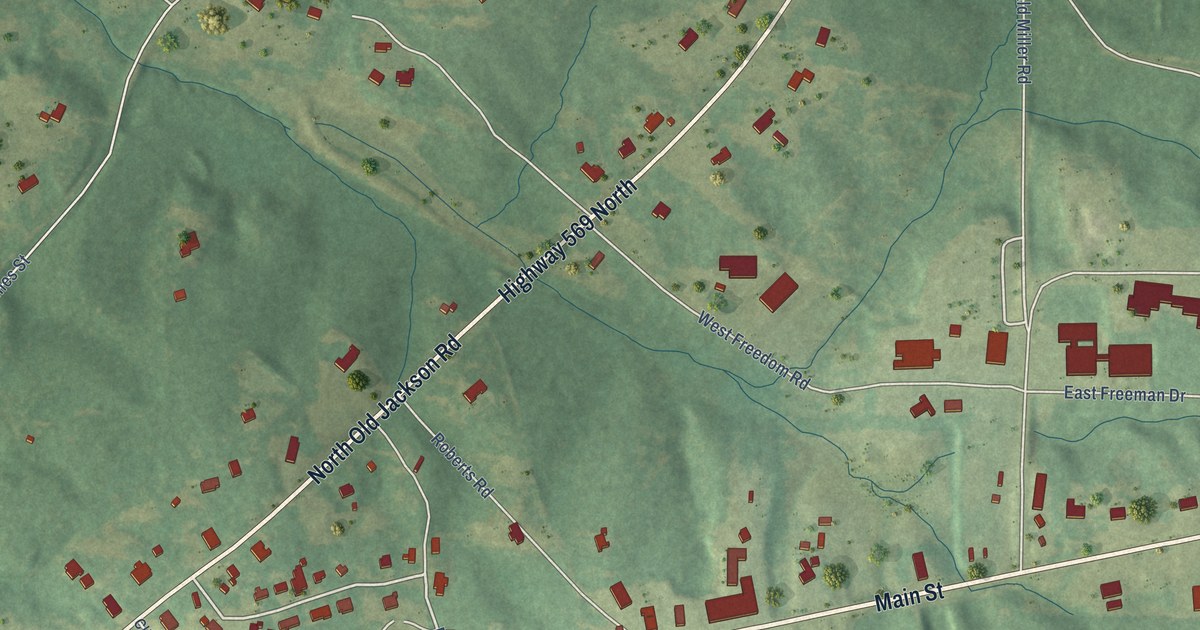 Map of Liberty, Mississippi in 2026