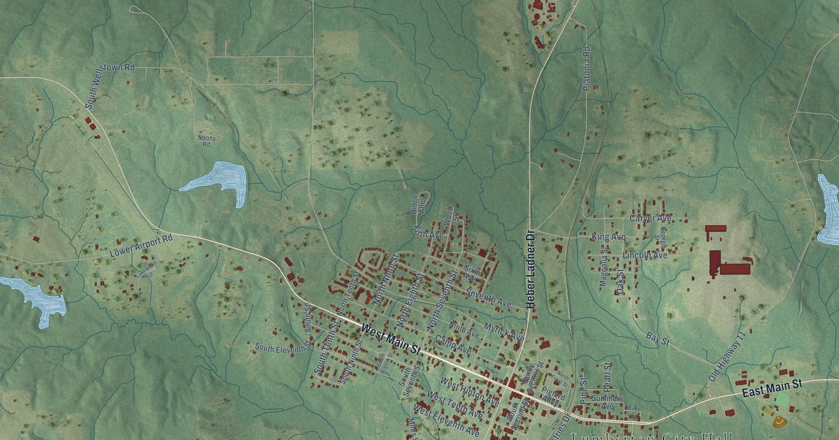 Map of Lumberton, Mississippi in 2026