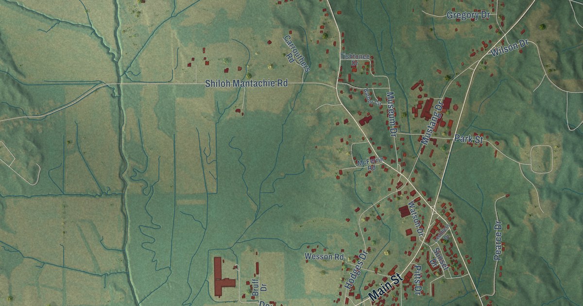 Map of Mantachie, Mississippi in 2026