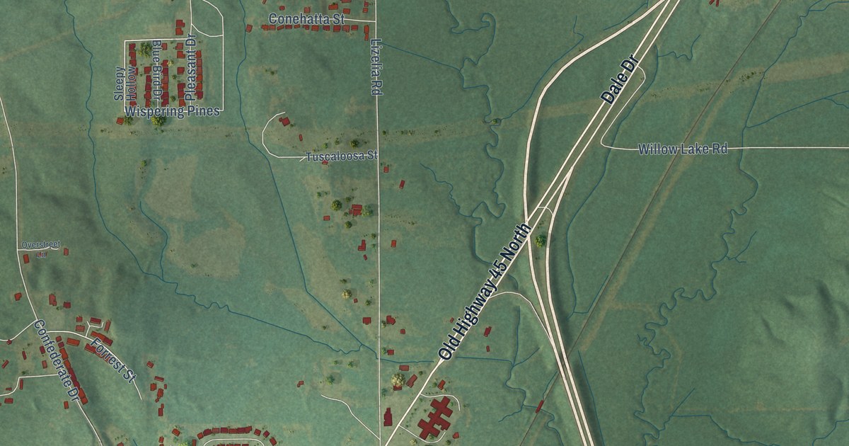 Map of Marion, Mississippi in 2026