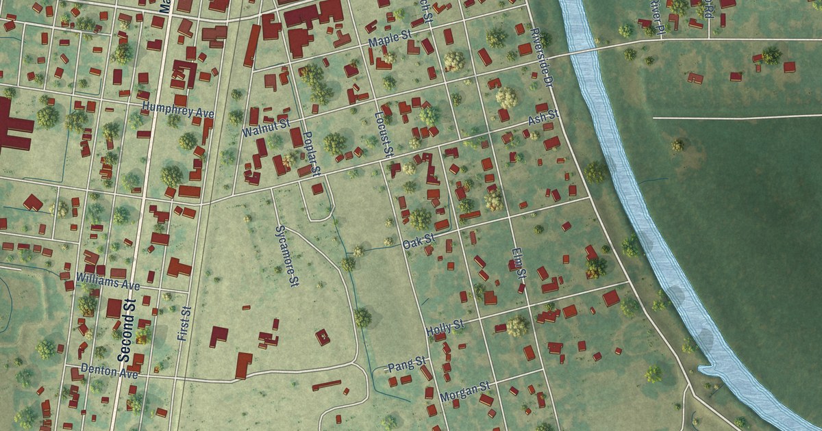 Map of Marks, Mississippi in 2026
