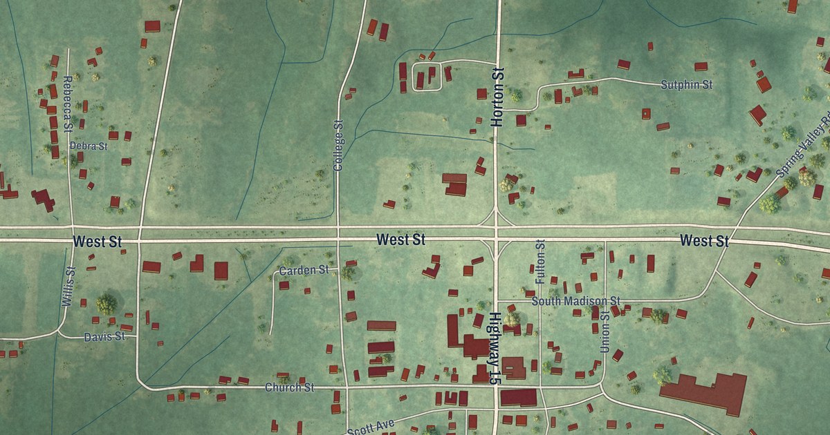 Map of Mathiston, Mississippi in 2026