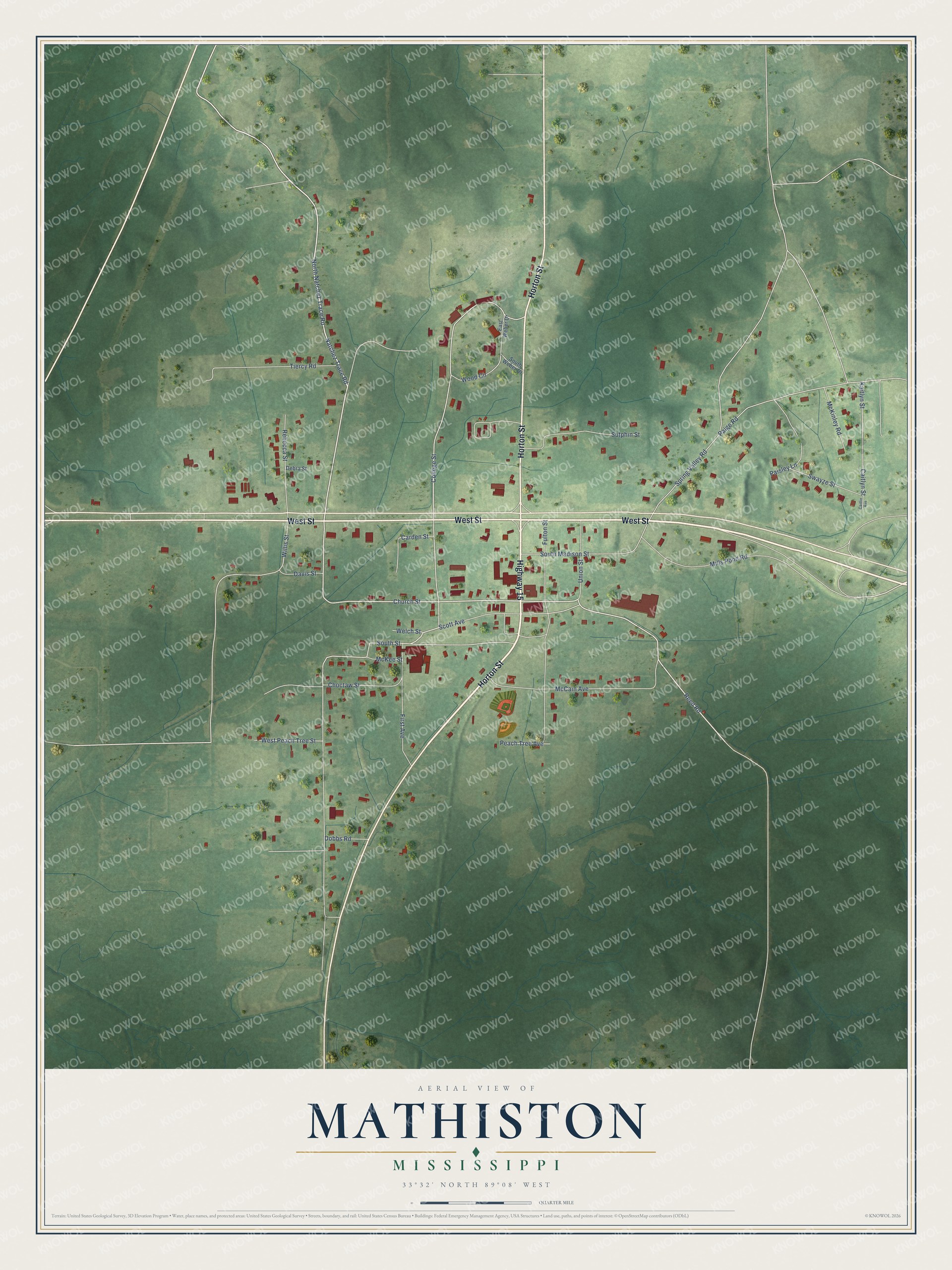 Watermarked full-map preview of Mathiston, Mississippi