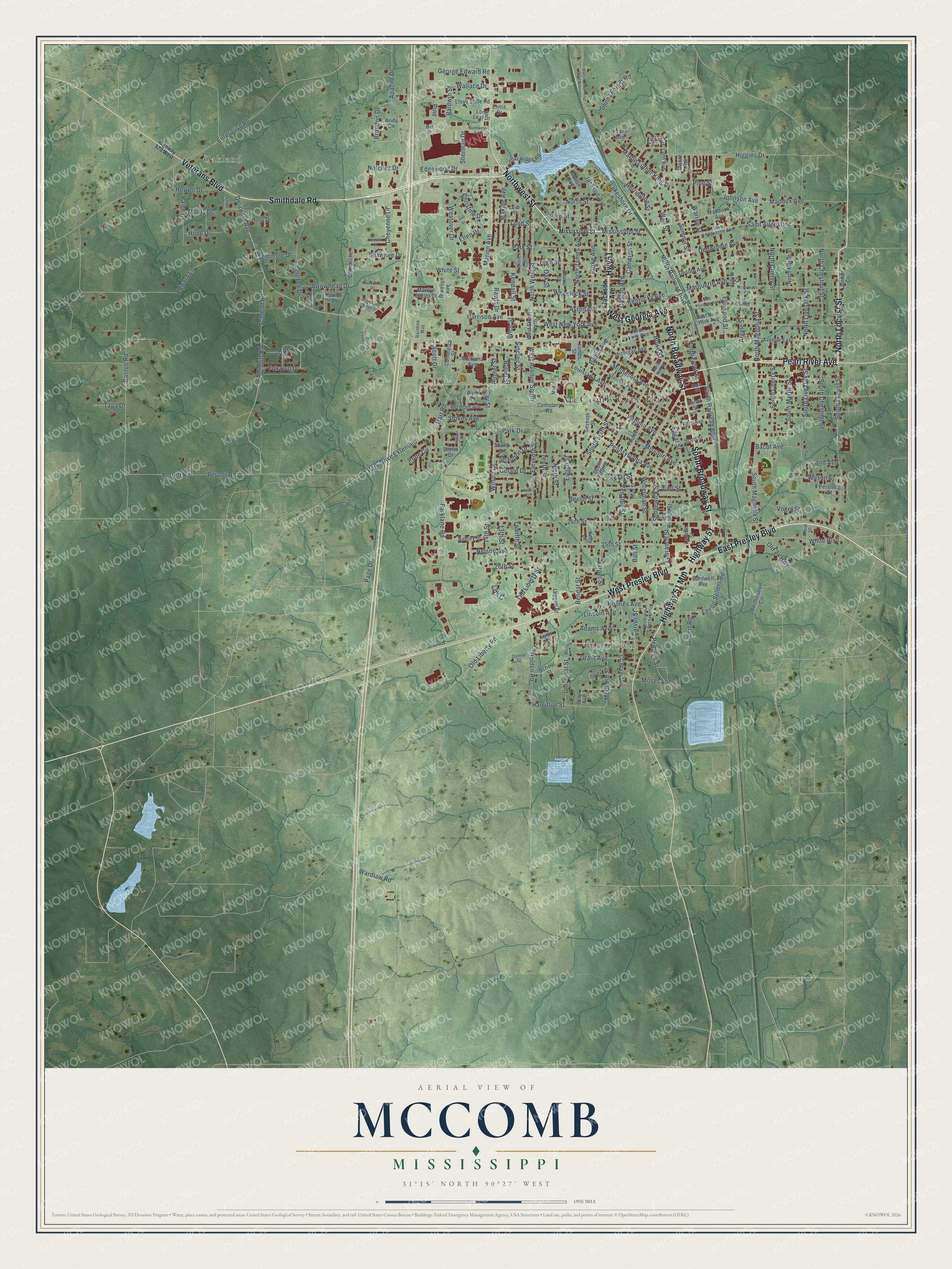 Watermarked full-map preview of McComb, Mississippi