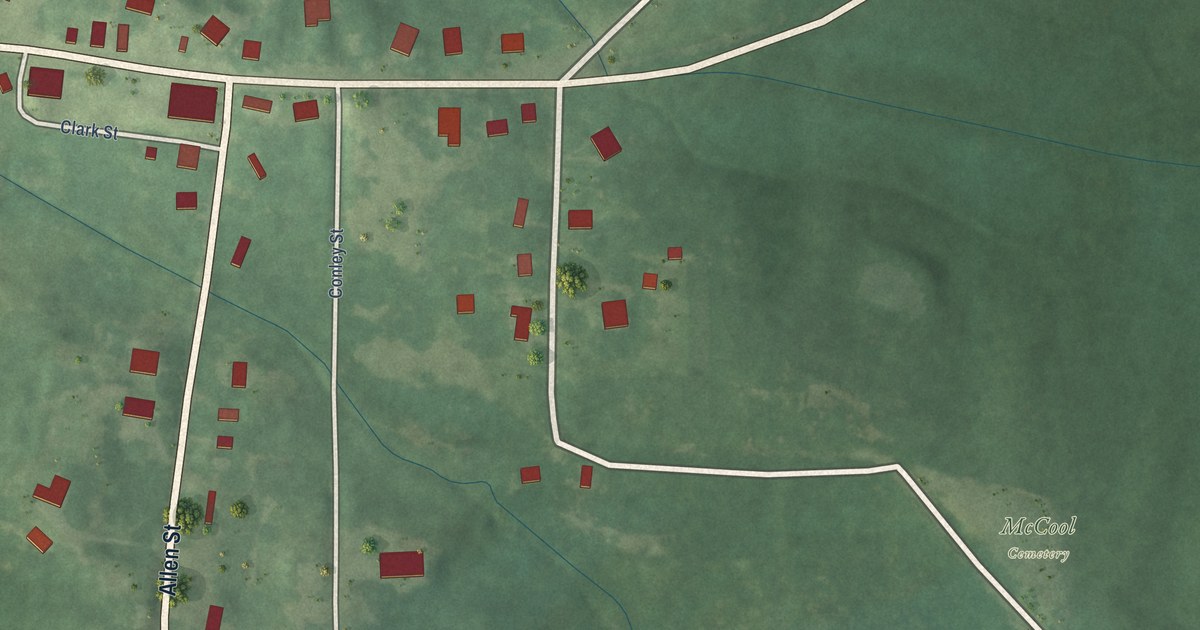Map of McCool, Mississippi in 2026