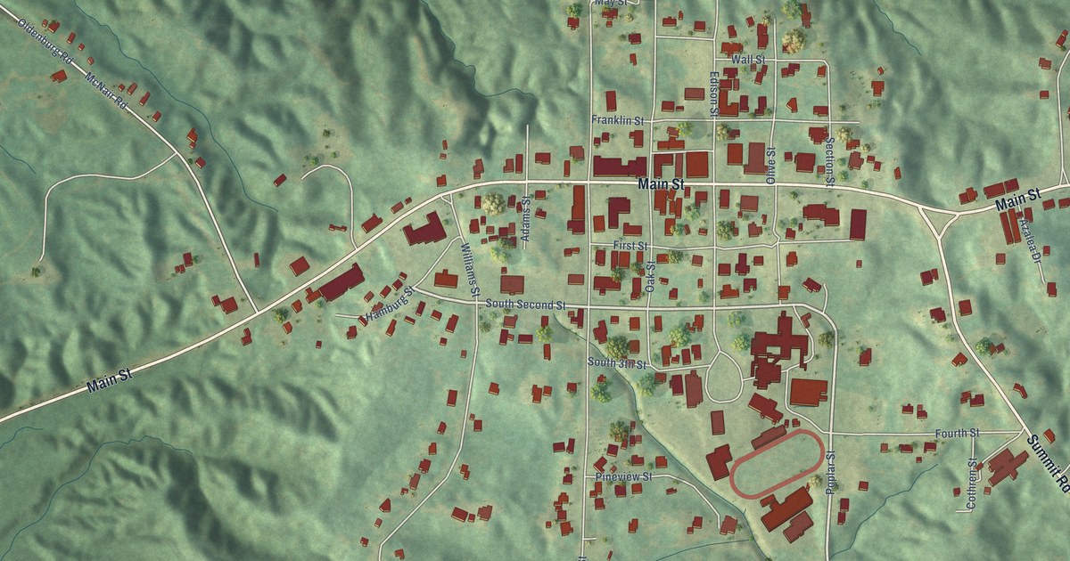 Map of Meadville, Mississippi in 2026