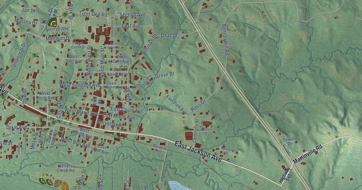 Map of Mendenhall, Mississippi in 2026