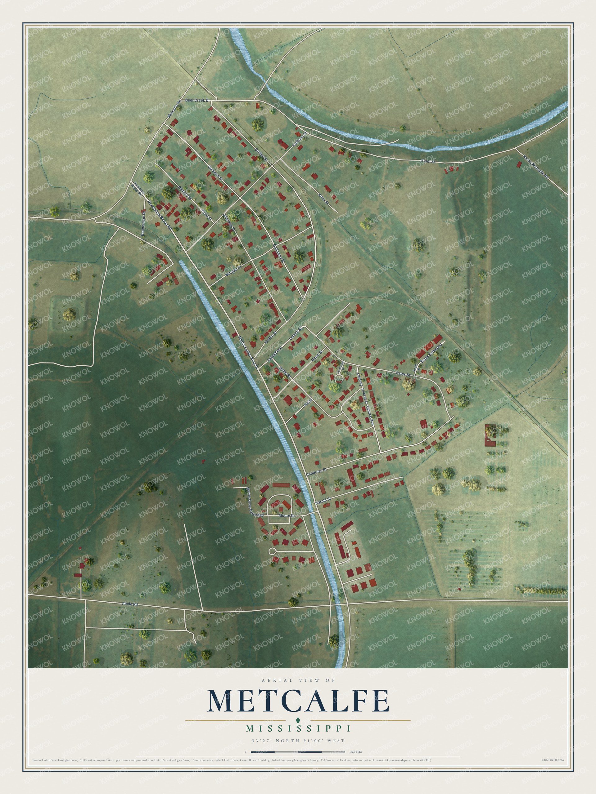 Watermarked full-map preview of Metcalfe, Mississippi