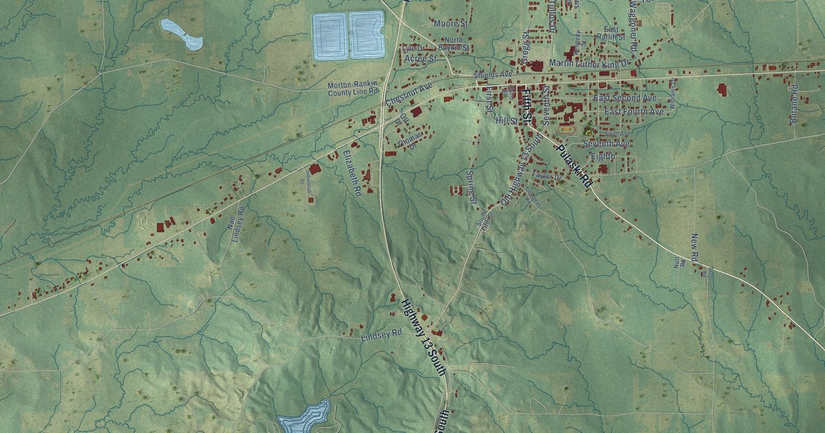 Map of Morton, Mississippi in 2026