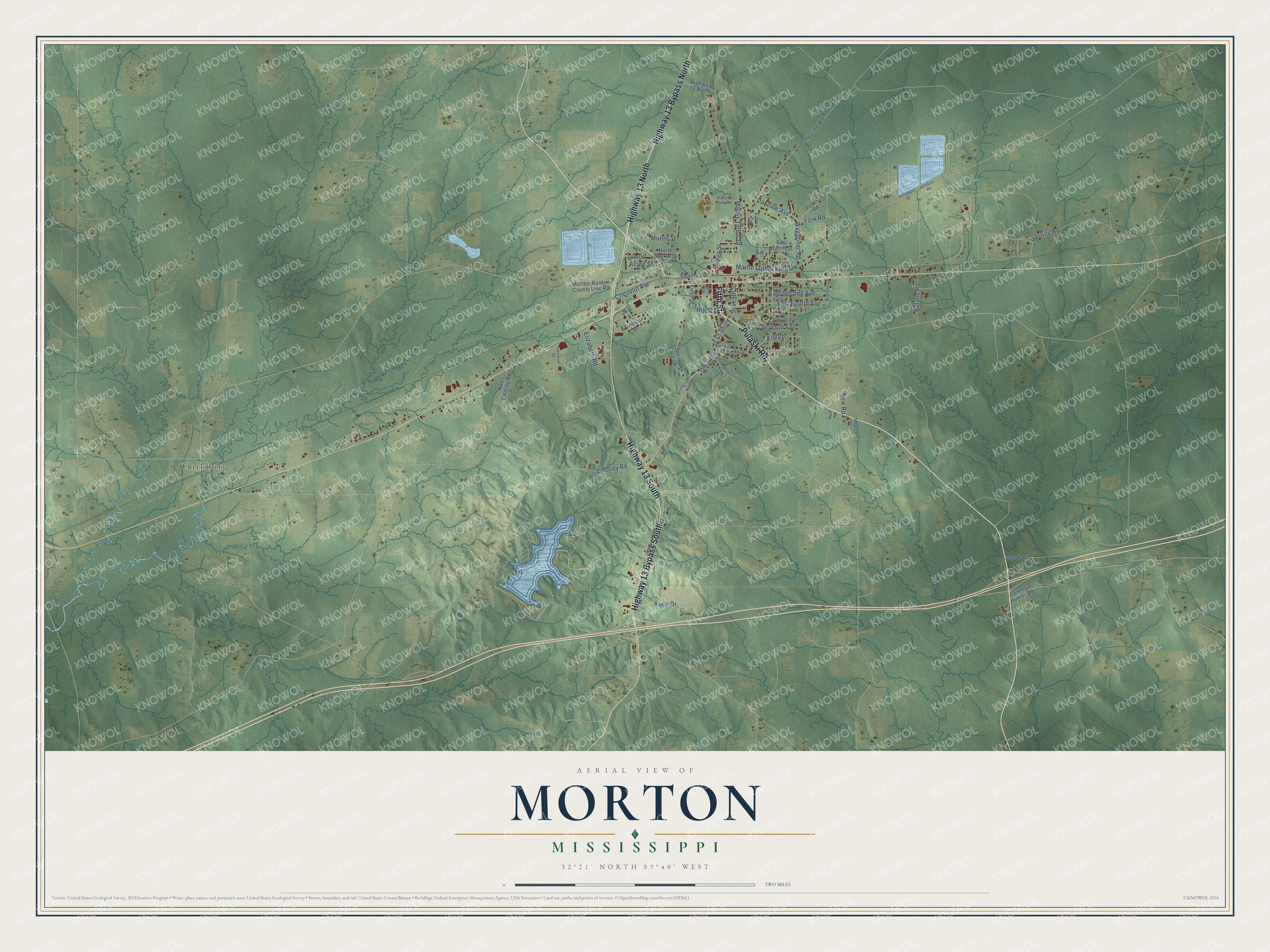 Watermarked full-map preview of Morton, Mississippi