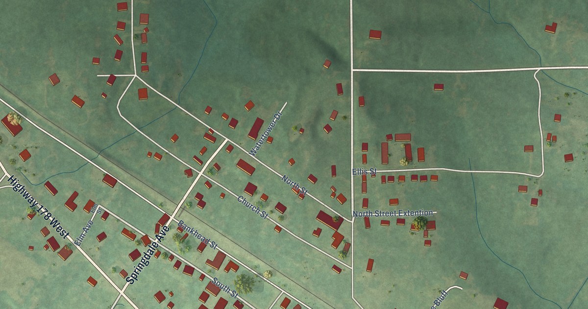 Map of Myrtle, Mississippi in 2026