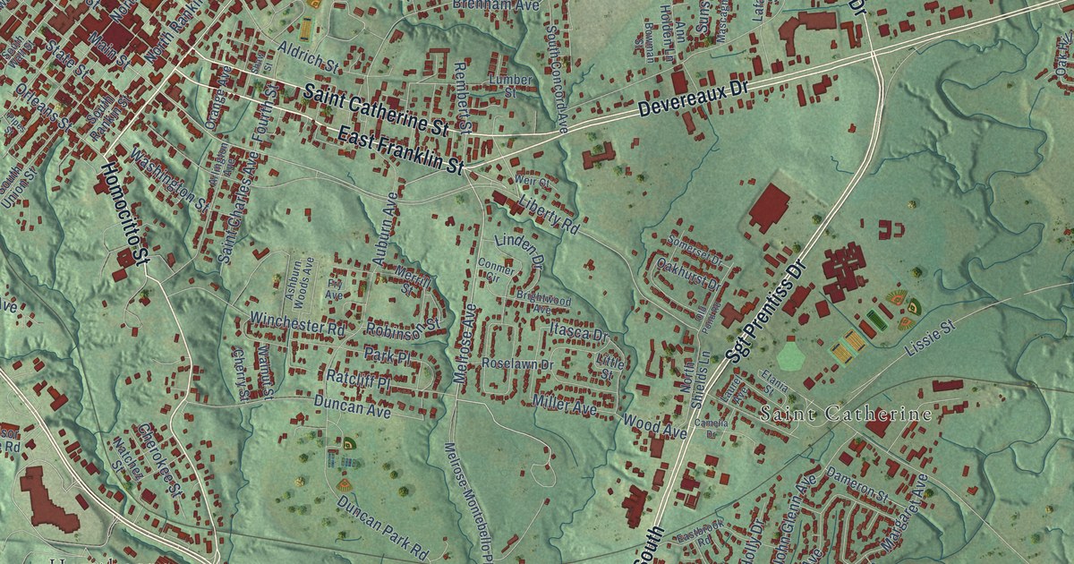 Map of Natchez, Mississippi in 2026