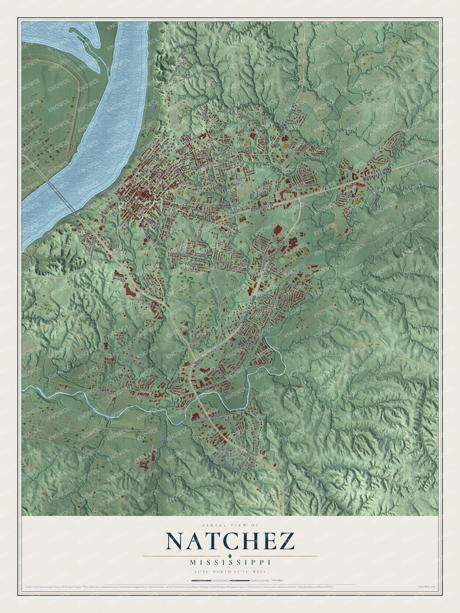 Watermarked full-map preview of Natchez, Mississippi