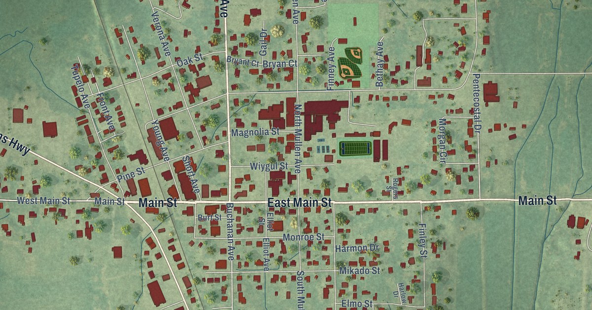 Map of Nettleton, Mississippi in 2026