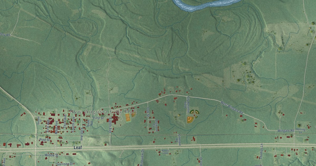 Map of New Augusta, Mississippi in 2026