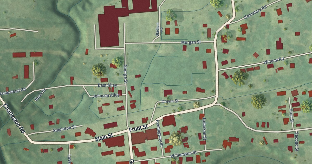 Map of North Carrollton, Mississippi in 2026