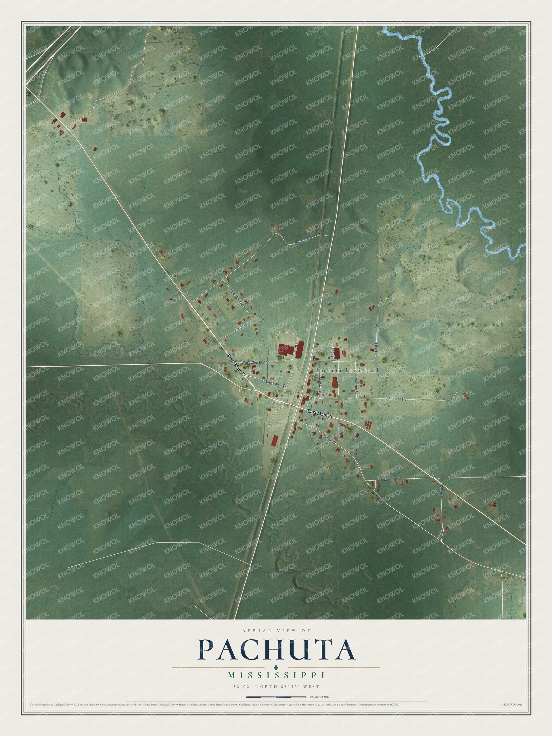 Watermarked full-map preview of Pachuta, Mississippi