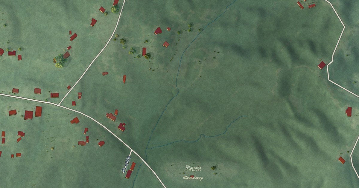 Map of Paris, Mississippi in 2026