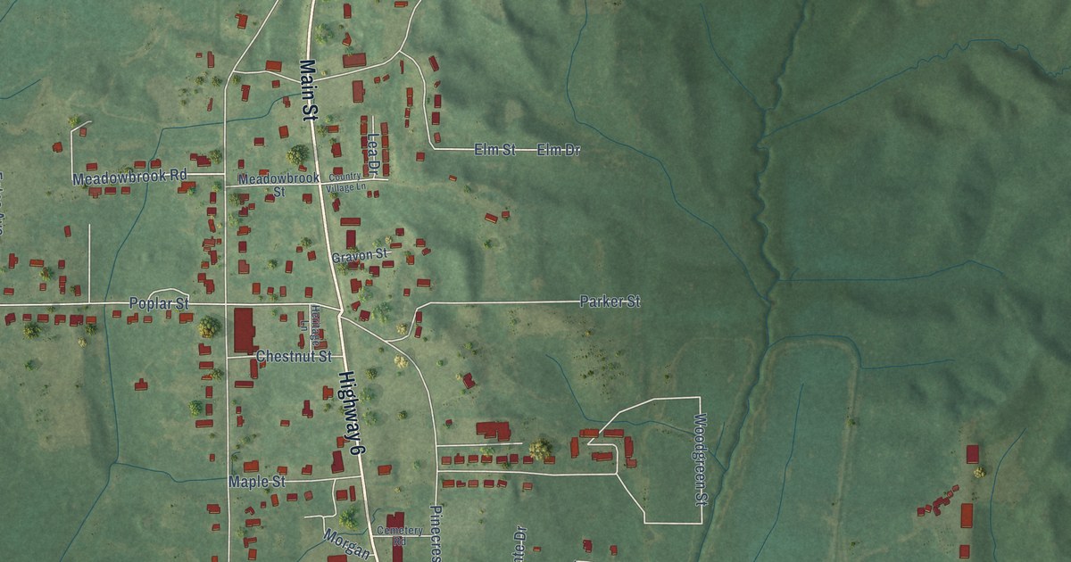 Map of Plantersville, Mississippi in 2026