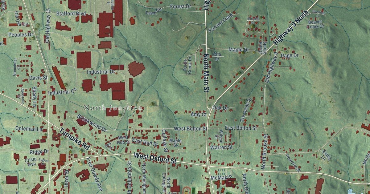 Map of Pontotoc, Mississippi in 2026