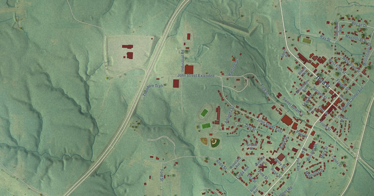 Map of Prentiss, Mississippi in 2026