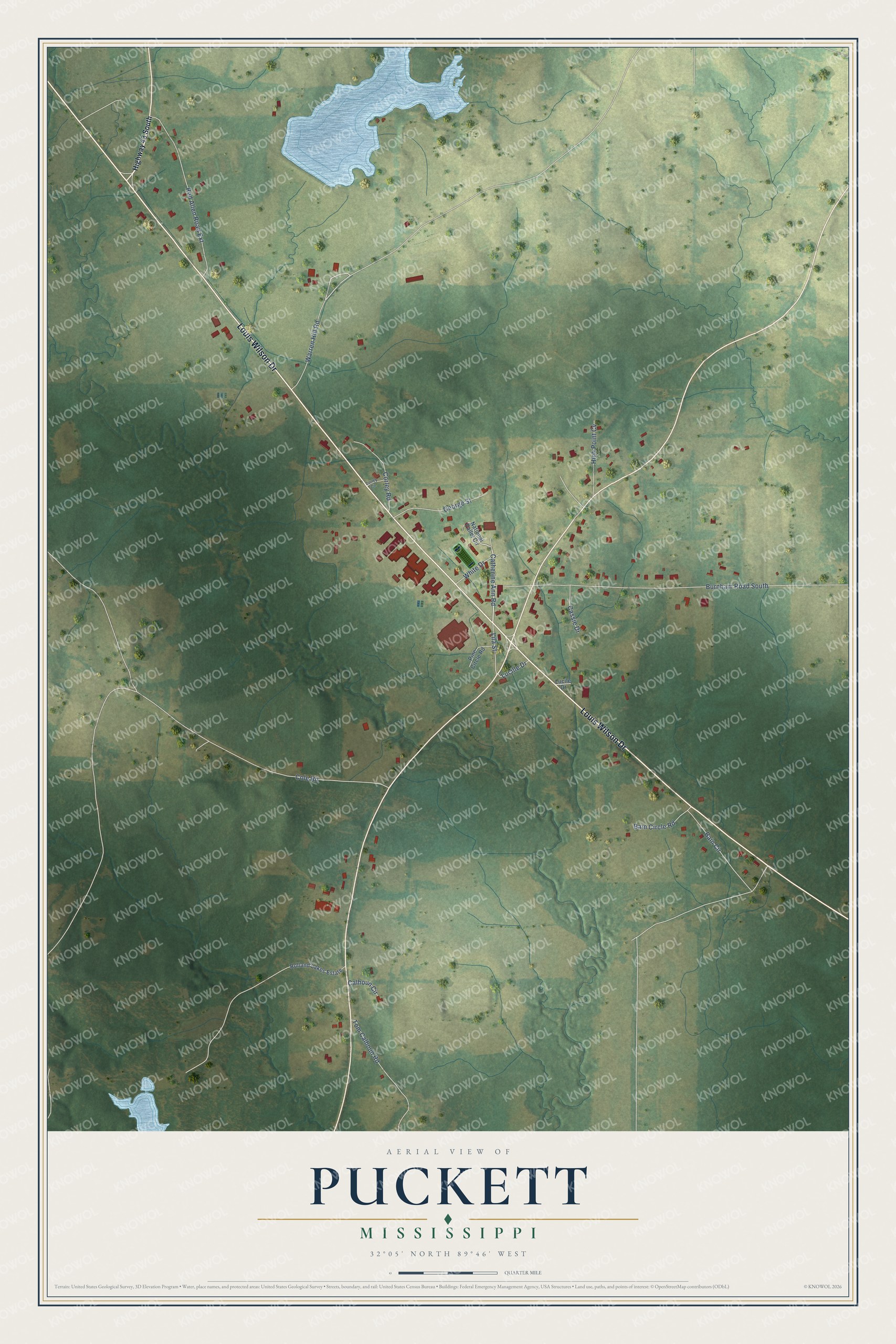 Watermarked full-map preview of Puckett, Mississippi