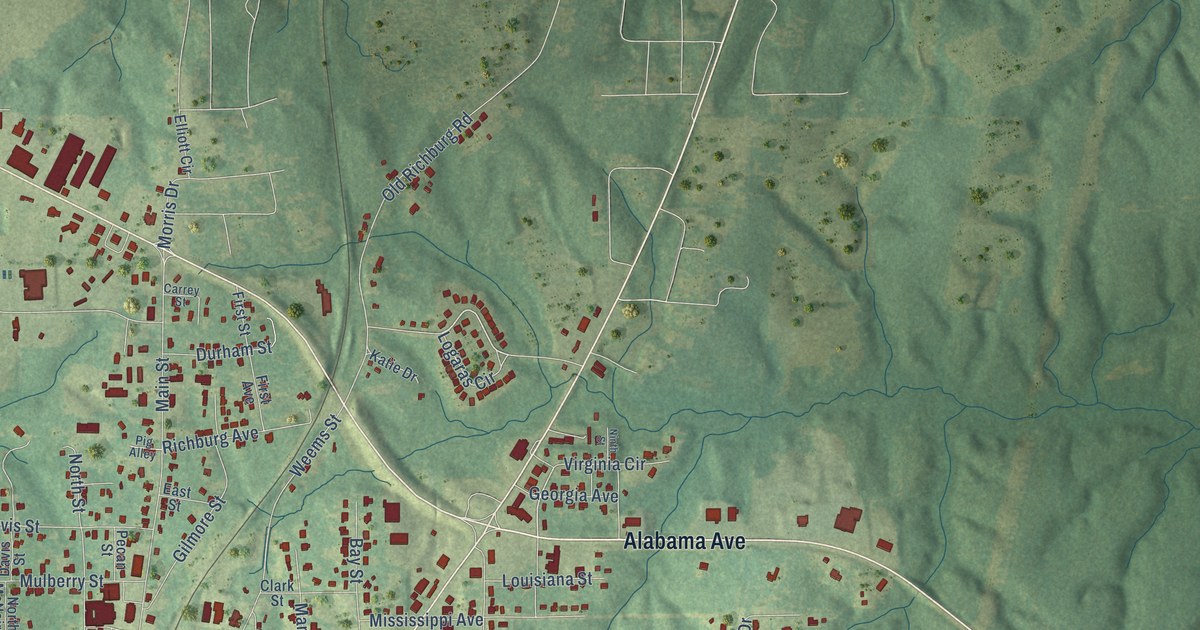Map of Purvis, Mississippi in 2026