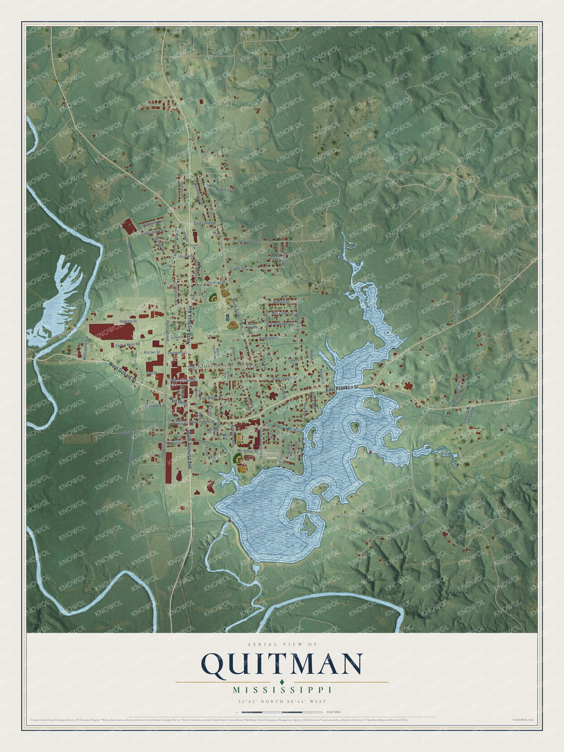 Watermarked full-map preview of Quitman, Mississippi