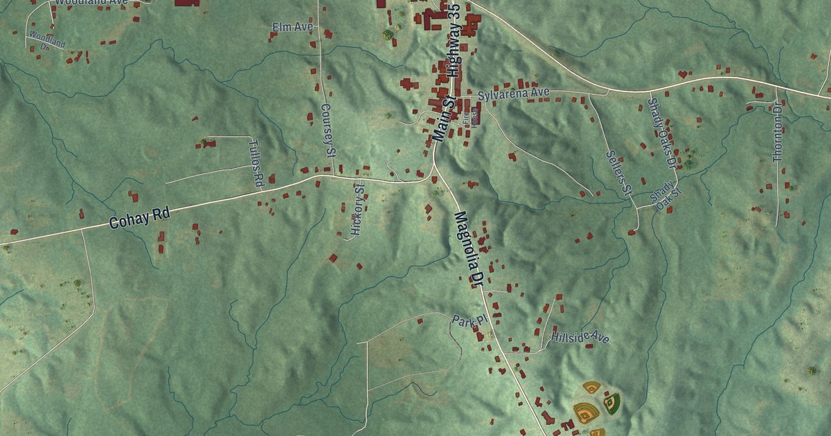 Map of Raleigh, Mississippi in 2026