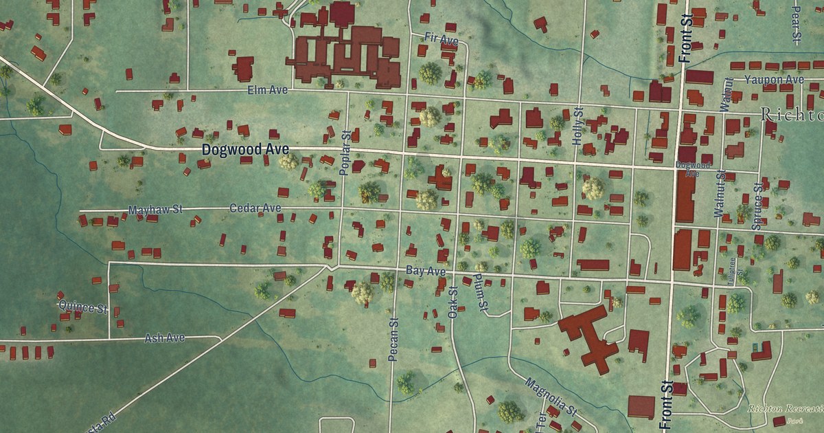 Map of Richton, Mississippi in 2026