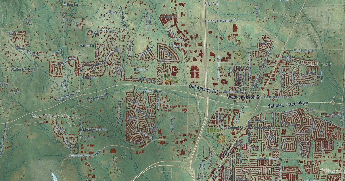 Map of Ridgeland, Mississippi in 2026
