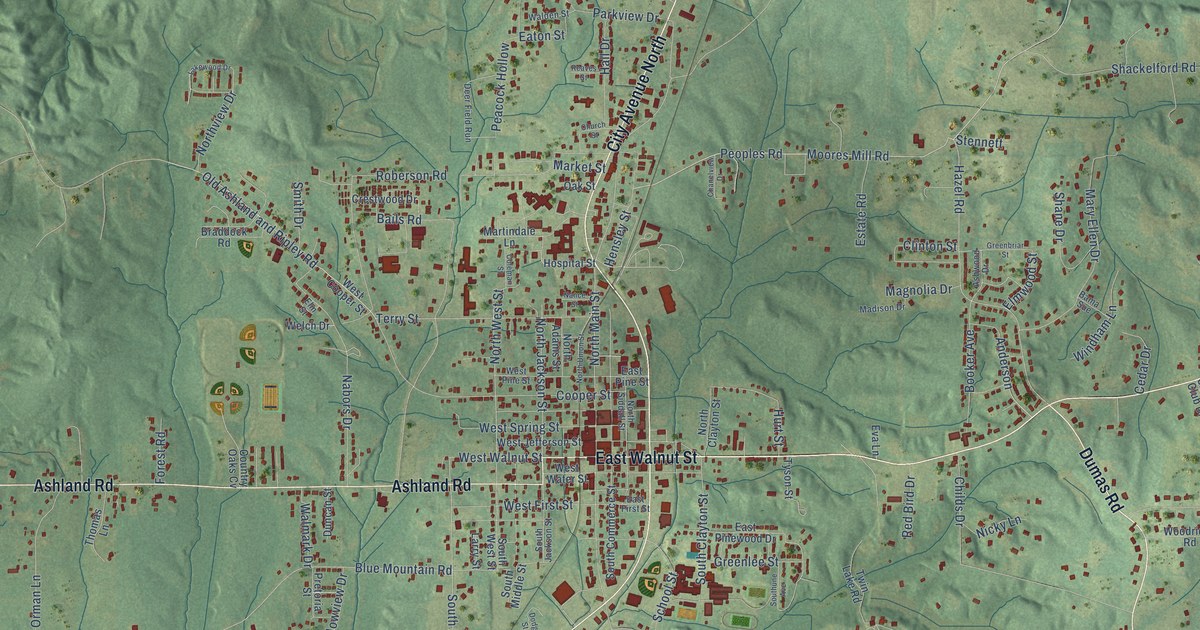 Map of Ripley, Mississippi in 2026