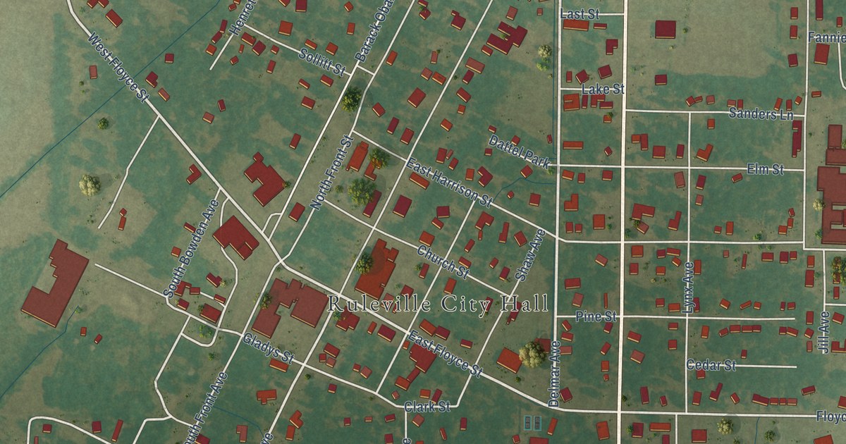 Map of Ruleville, Mississippi in 2026