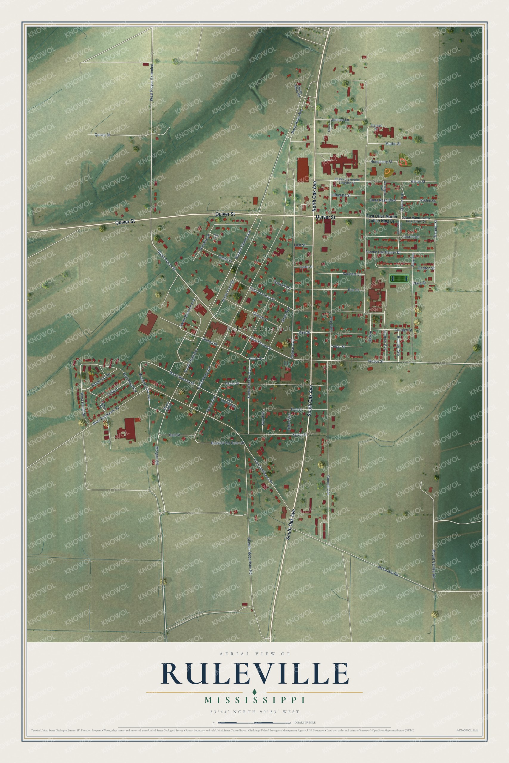 Watermarked full-map preview of Ruleville, Mississippi