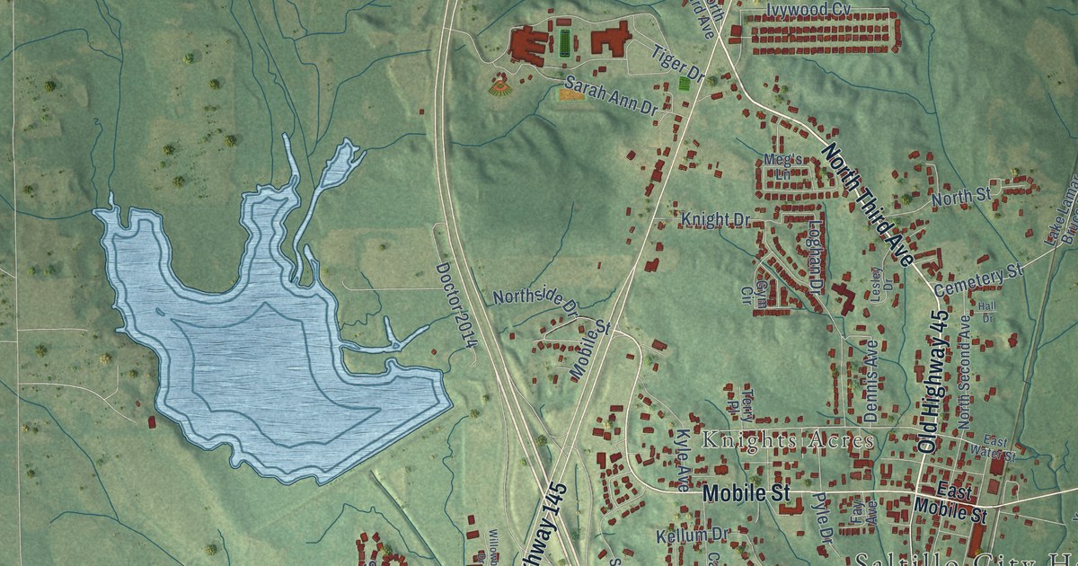Map of Saltillo, Mississippi in 2026