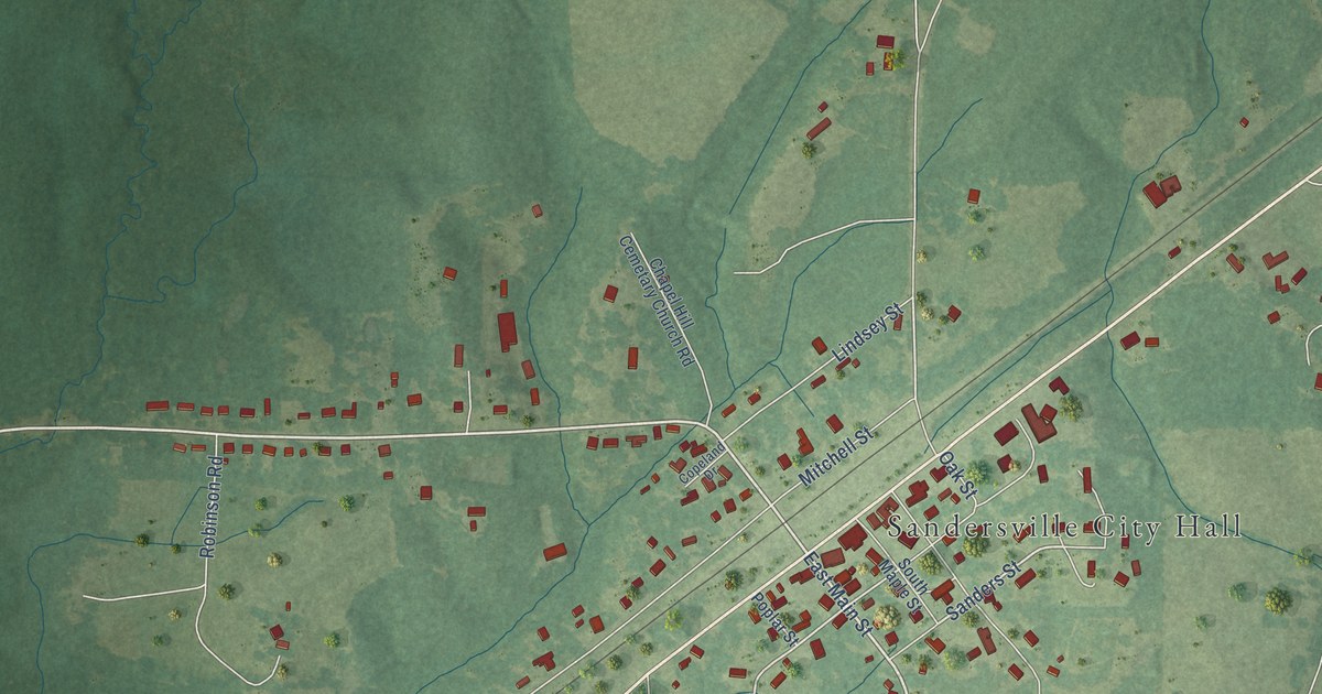 Map of Sandersville, Mississippi in 2026