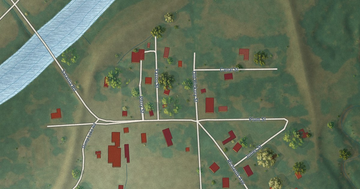 Map of Satartia, Mississippi in 2026