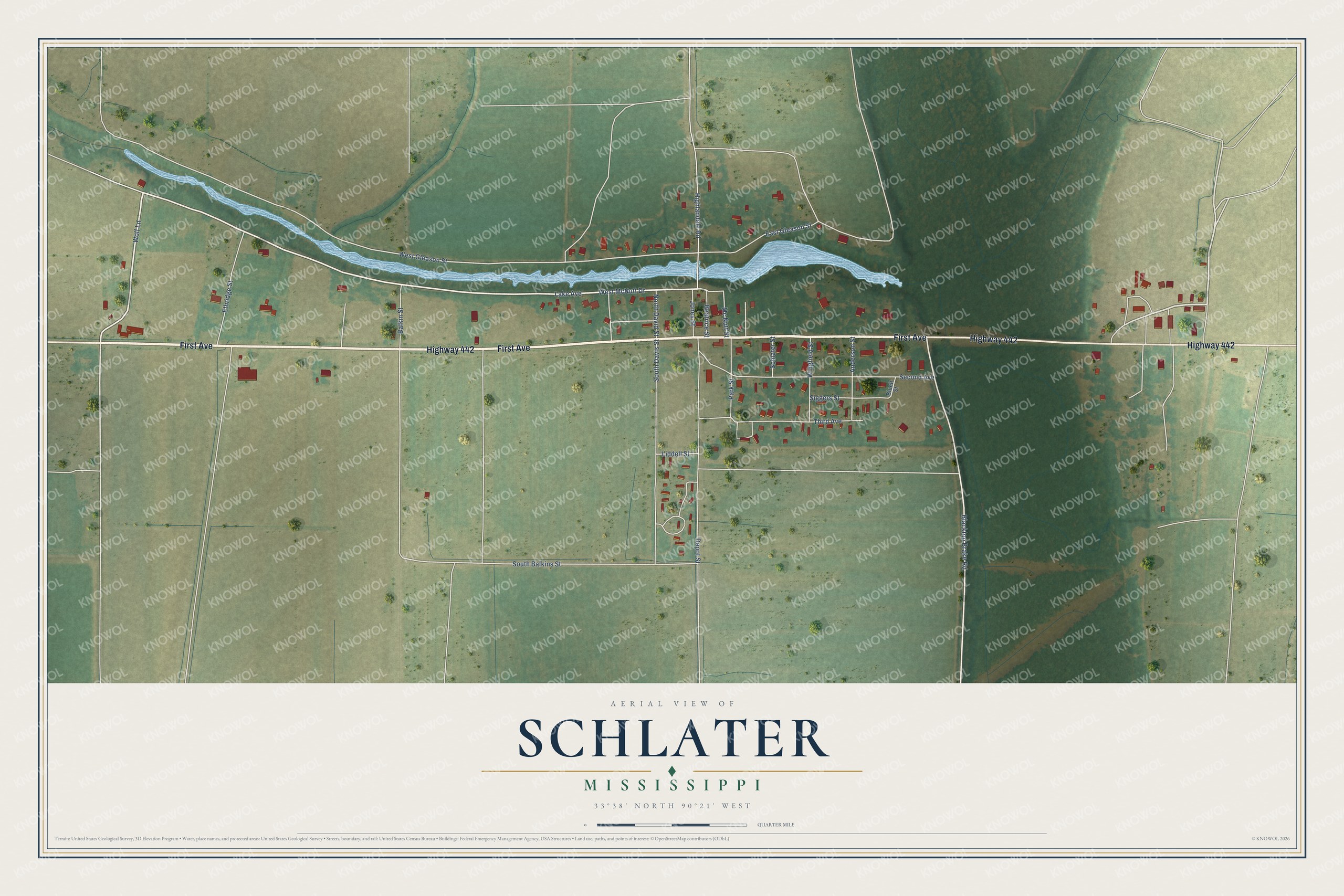 Watermarked full-map preview of Schlater, Mississippi