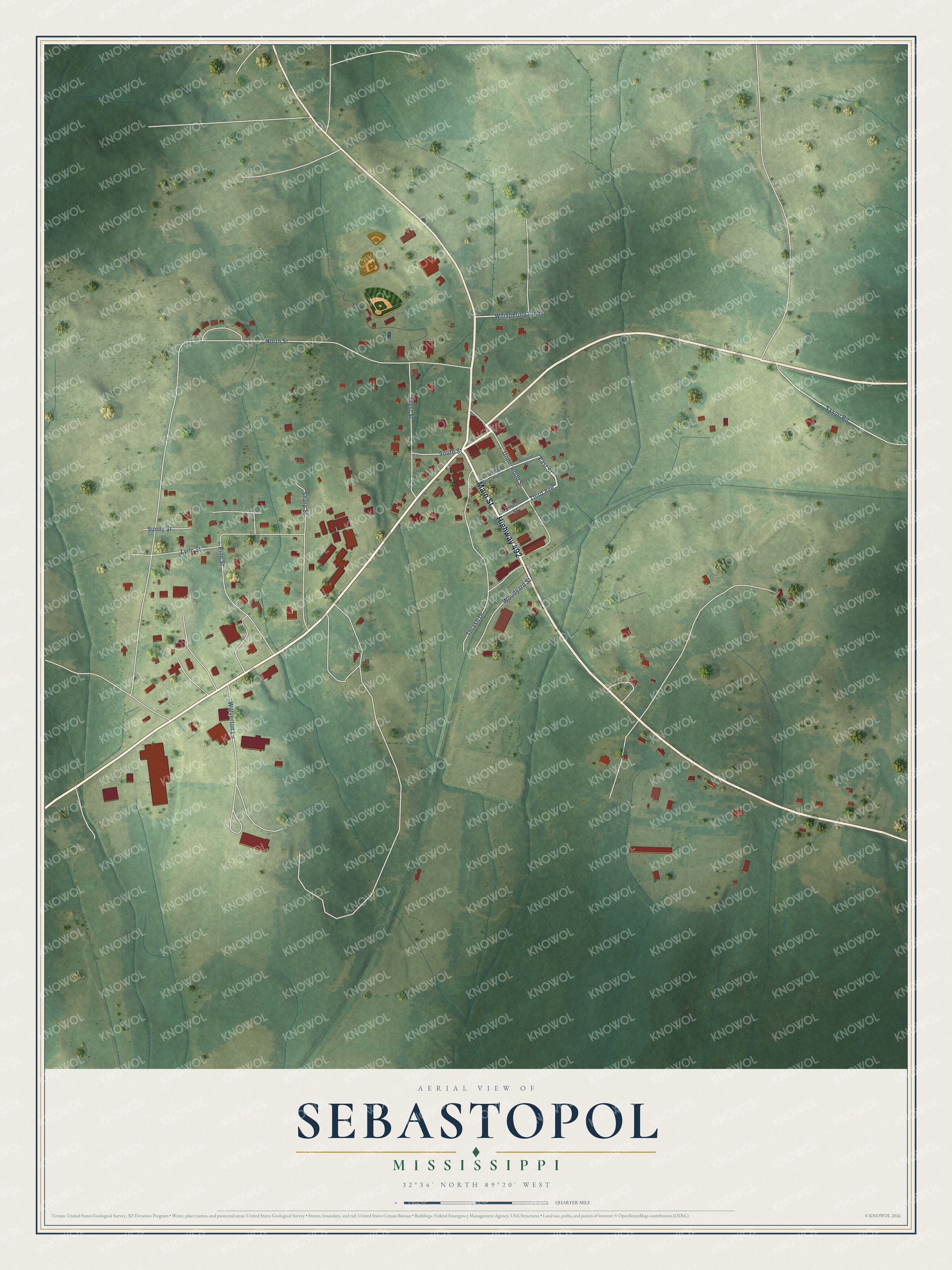 Watermarked full-map preview of Sebastopol, Mississippi