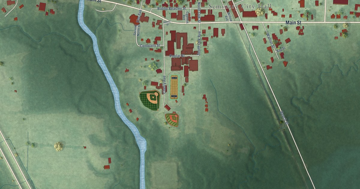 Map of Seminary, Mississippi in 2026
