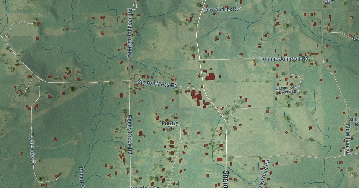 Map of Sharon, Mississippi in 2026