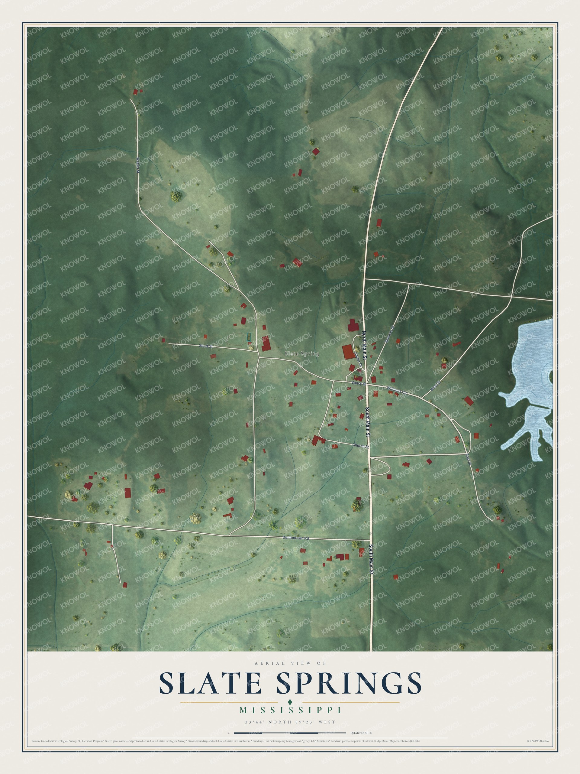 Watermarked full-map preview of Slate Springs, Mississippi