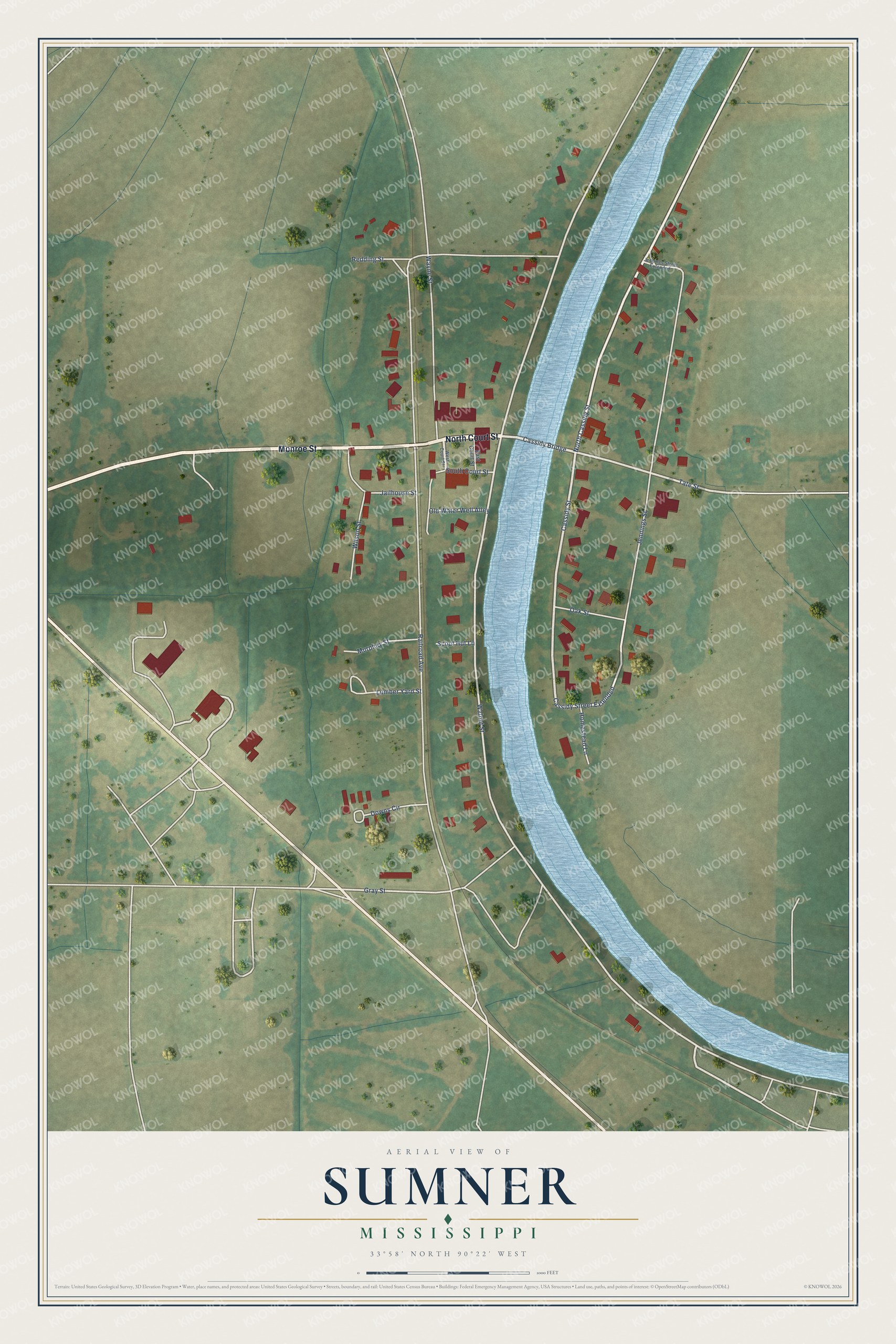 Watermarked full-map preview of Sumner, Mississippi