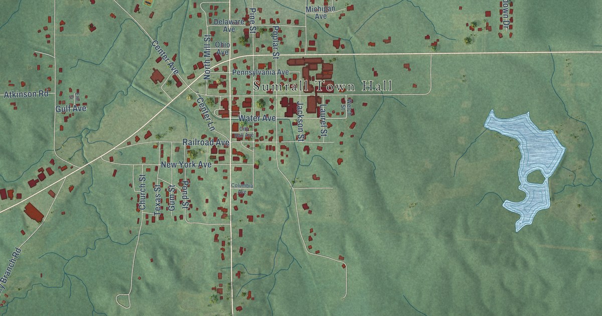 Map of Sumrall, Mississippi in 2026