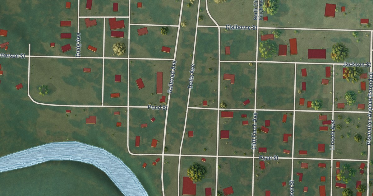 Map of Sunflower, Mississippi in 2026