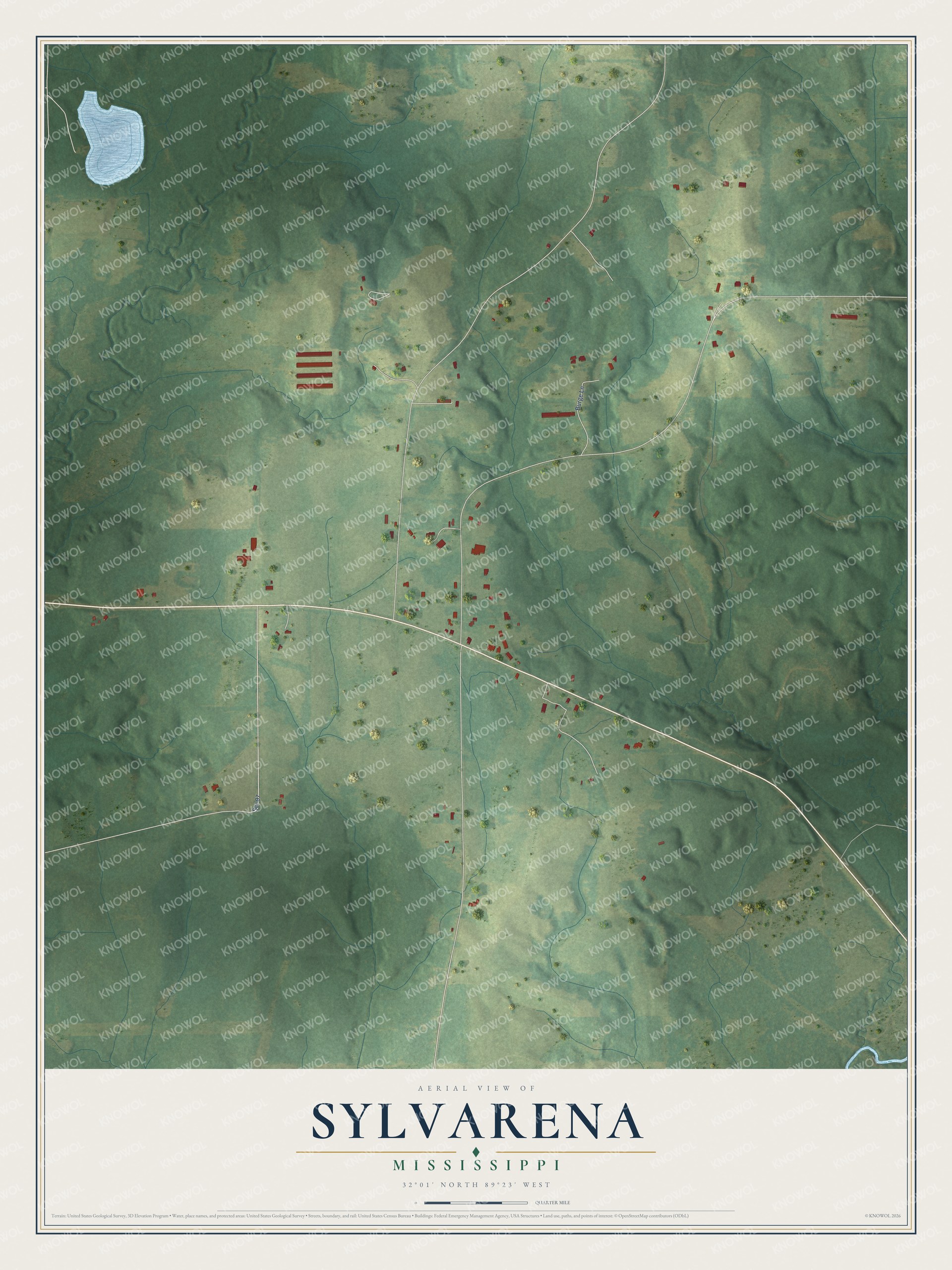 Watermarked full-map preview of Sylvarena, Mississippi